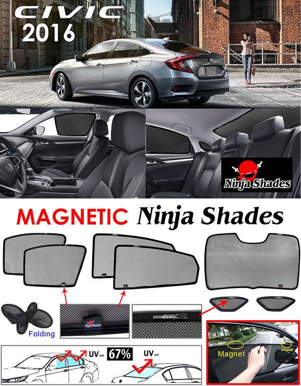 Buy HONDA CIVIC FC 2016 2018 NINJA SHADES UV Proof Custom Fit Car